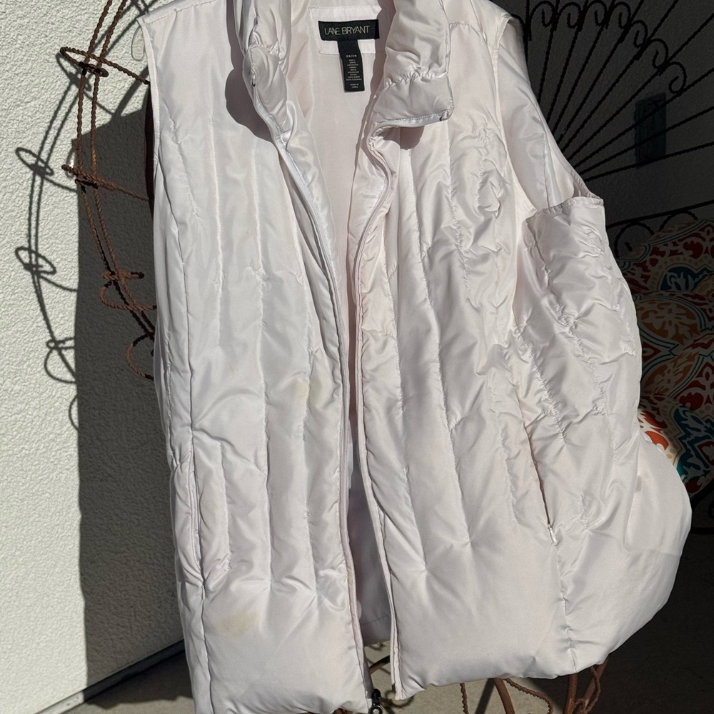 Lane Bryant White Quilted Vest